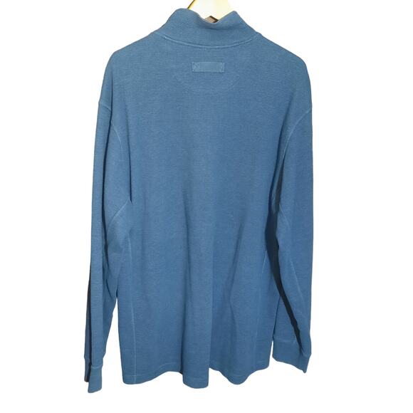 Duluth Trading Co Mens Blue Thermal Long Sleeve 1/4 Button Pullover Size XL - Picture 2 of 4